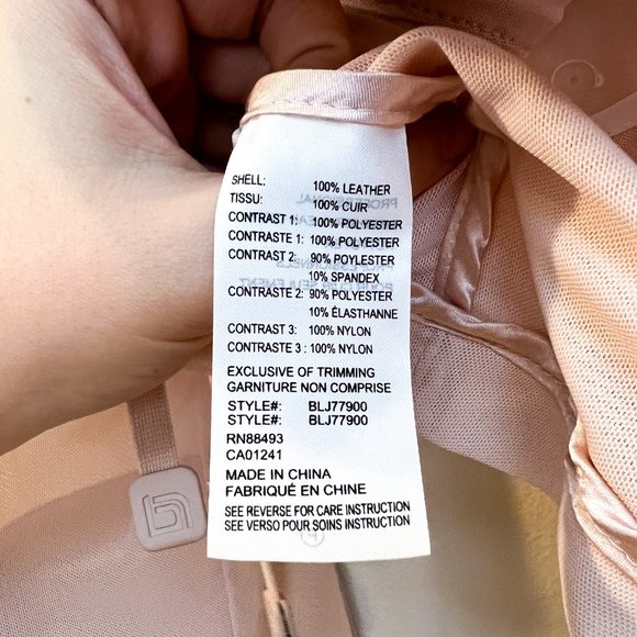 Blanc Noir Light Pink Leather Mesh Bohemian Lace Up Back Full Zip Moto Jacket L - Picture 12 of 14